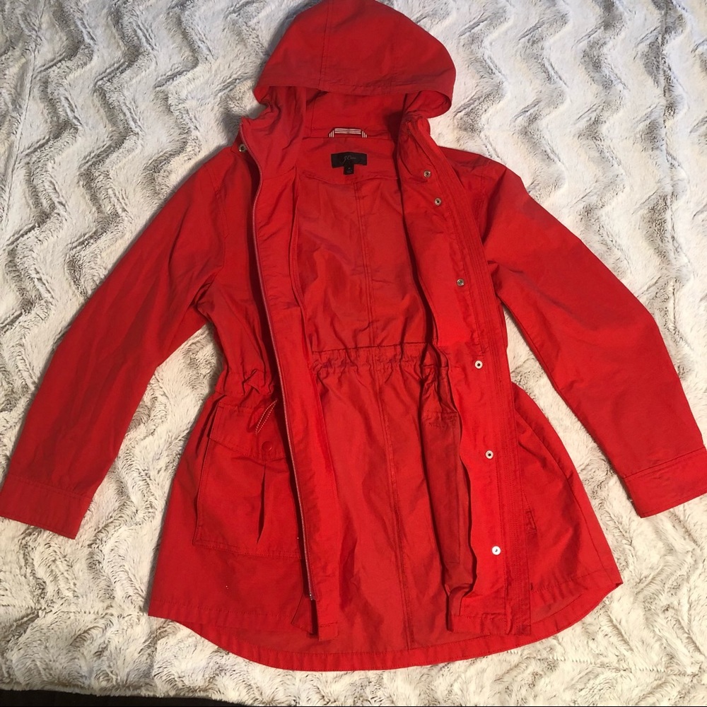 J.Crew Red Raincoat medium
